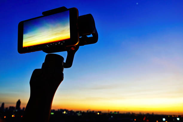 istock Smart phones on mobile gimbal stabilizer are takeing beautiful 638321484