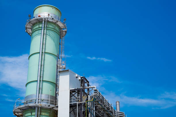 istock Combine cycle power plant with clear sky 638323010