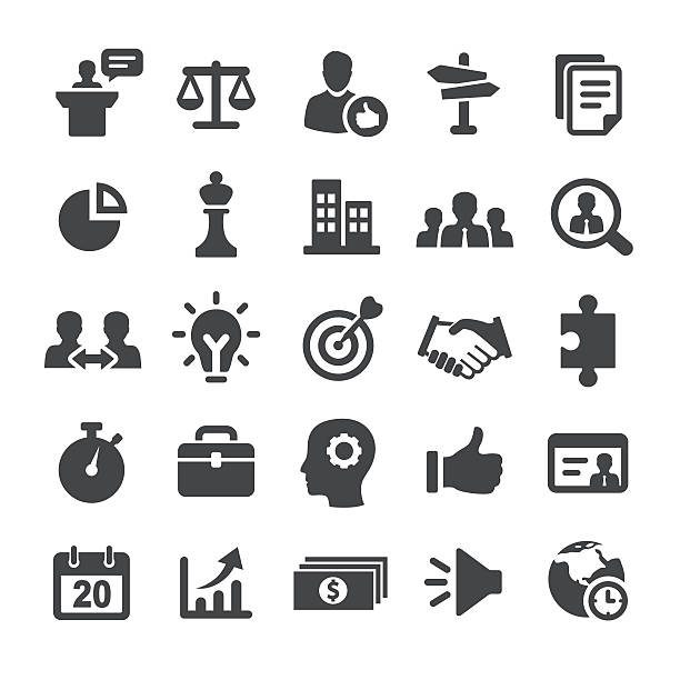 strategie und business icons - smart series - schaltuhr grafiken stock-grafiken, -clipart, -cartoons und -symbole