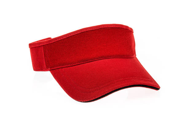 viseira de golfe vermelha para homem ou mulher - baseball cap cap hat golf hat - fotografias e filmes do acervo