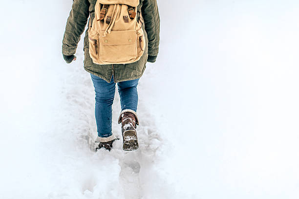 Walking on the first morning snow