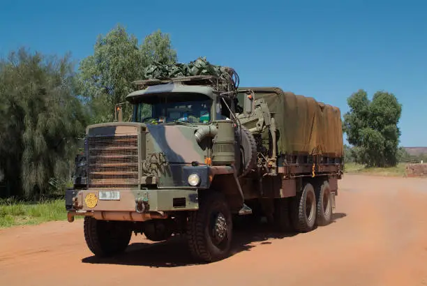 desert road truck of Australian army