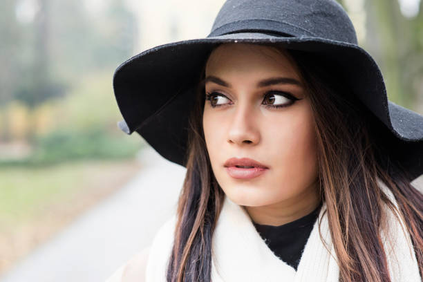 istock Pretty young woman with hat 638335422
