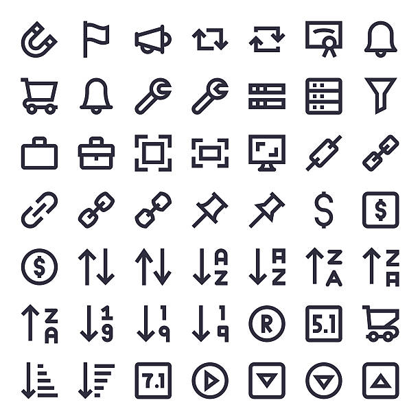 Line Essential Icons 53 A collection of Line Essential Icons that you can easily integrate in your design and the cool thing is, that there are so many of them, you will definitely find something you need in here. assort stock illustrations