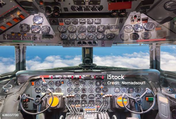 Airplane Cockpit View Stock Photo - Download Image Now - Airplane, Cockpit, Helm - Nautical Vessel Part