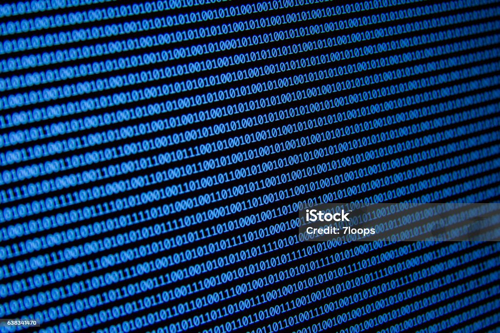 Binary Computer Programming Code Blue Stock Photo - Download Image Now ...