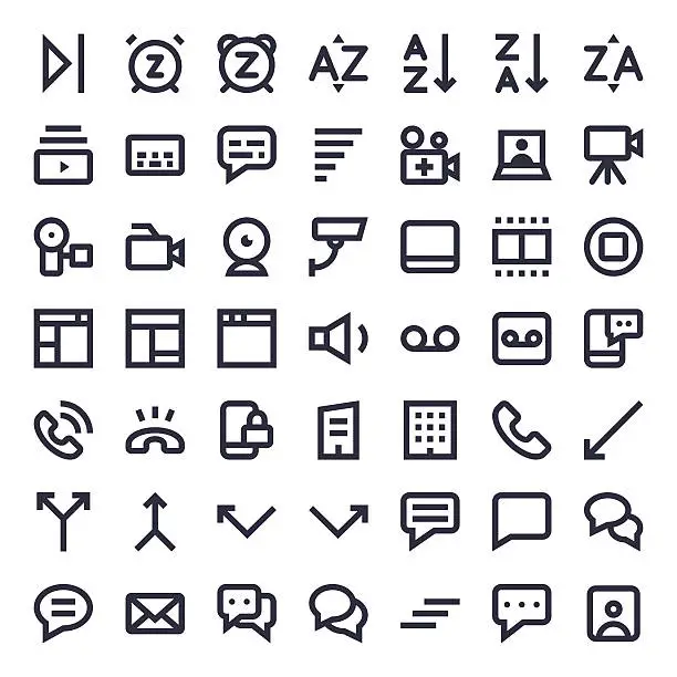 Vector illustration of Line Essential Icons 72