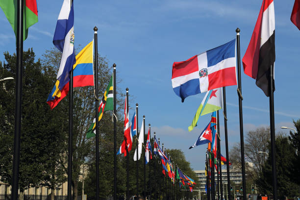 istock International flags in The Hague, Holland 638343442