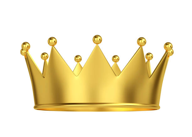 istock Golden crown isolated on white 638348456