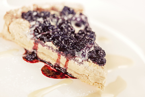 Blueberry pie close-up