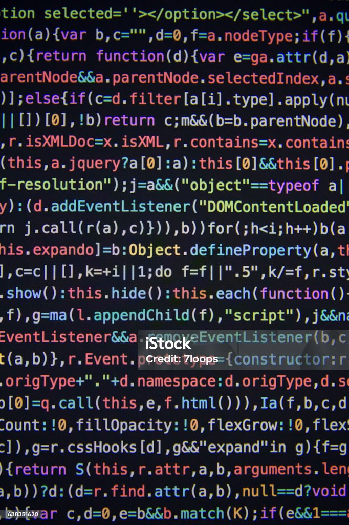 Computer Html Code In Code Editor Code Syntax On A Computer Screen ...