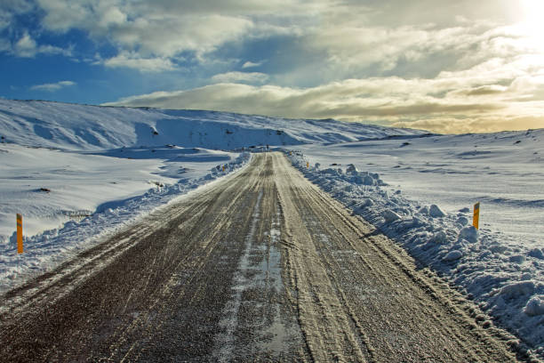 istock Icelandic road in the snow 638352712