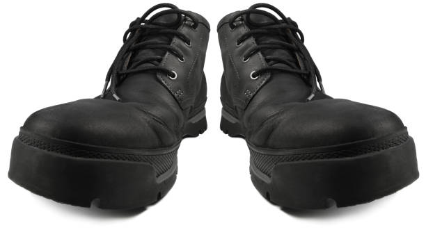 istock Everyday Smart Casual Waterproof Hiking Boots, Black Nubuck Leather Isolated 638357364