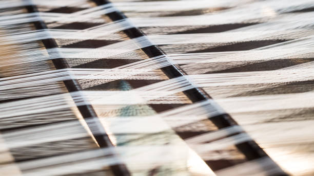 Closeup, abstract weave silk pattern stock photo