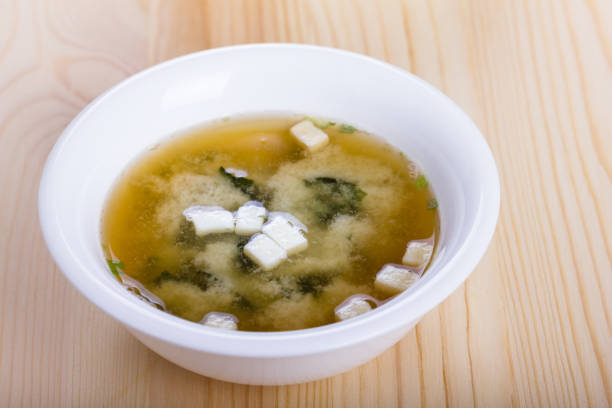 Miso soup. stock photo