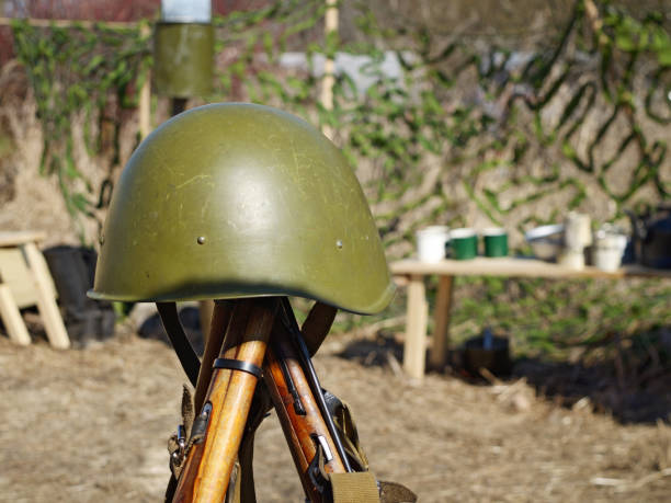 istock Protective helmet of a soldier. 638360556
