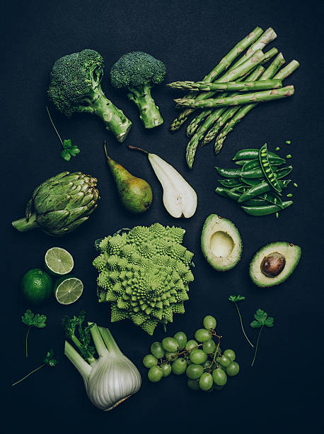 istock Green vegetables shoot from above over head 638364346