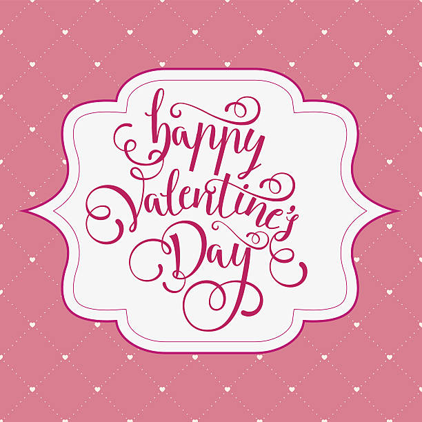 illustrazione di lettering a mano san Valentino felice - illustrazione arte vettoriale