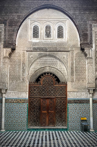 モロッコ、フェズにある古代アル・カラウィイン図書館 ストッ��クフォト