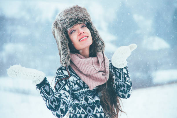 istock young woman enjoying in the snow 638369564