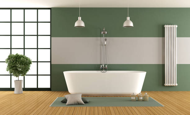 istock Contemporary green and gray bathroom 638377276