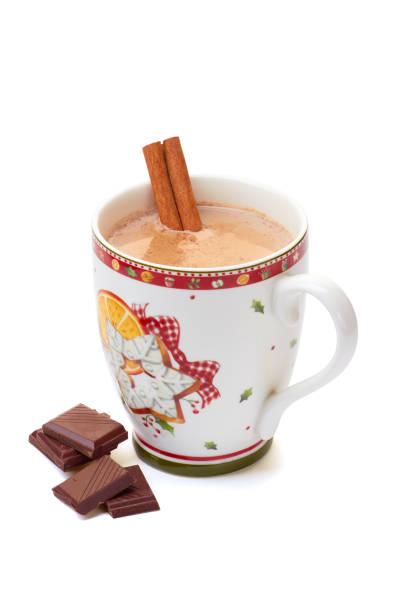 istock Cup of hot chocolate with cinnamon stick and pieces on 638378416