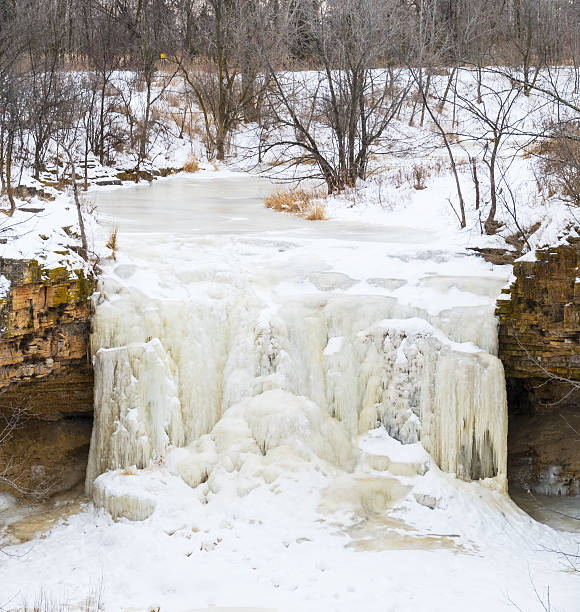 istock Waterfall frozen solid in Wisconsin's extreme winter cold 638379330
