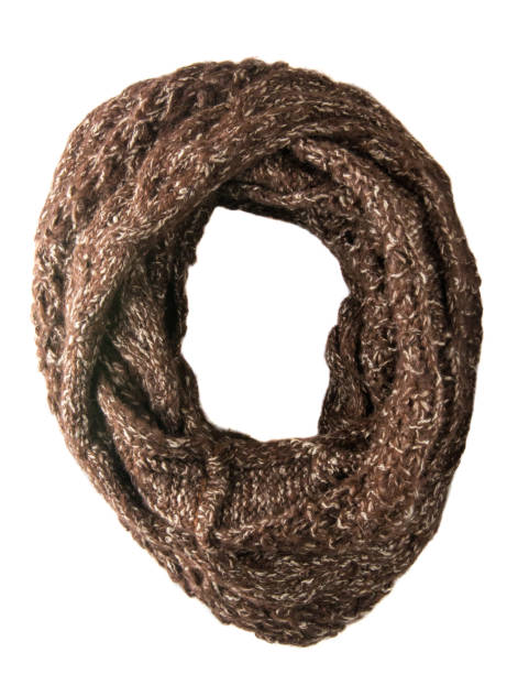 istock Scarf isolated on white background.Scarf  top view .brown scarf 638383018