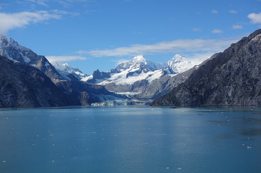 John Hopkins Glacier, Glacier Bay, Alaska on a clear day