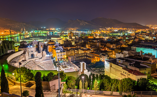 View of the Roman Theatre in Cartagena - Spain