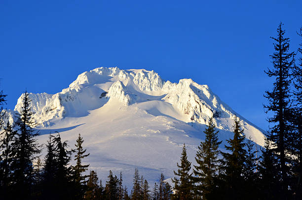 istock Snow covered Mount Hood on a sunny day. 638386388