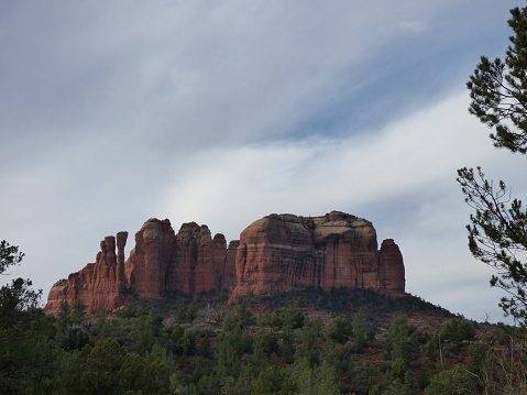 Wonderful view of the red mountain rock vortex in Sedona.