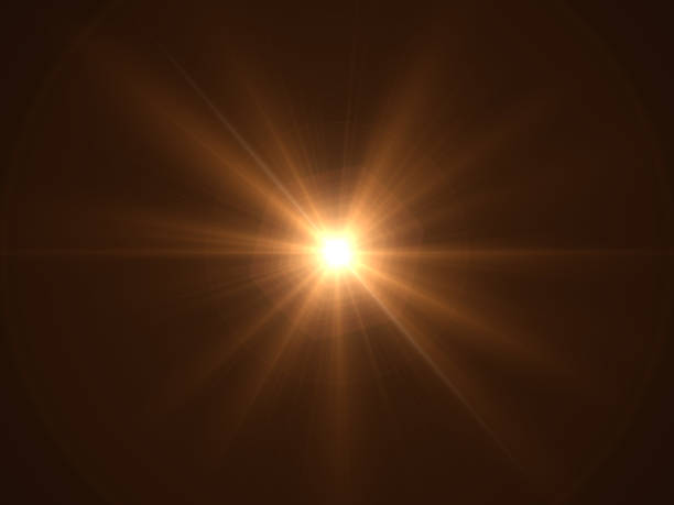 Lens Flare - Black Background Light Beam, Spotlight, Star Shape, Shape, Lens Flare, Light Effect, Black Background lighting technique stock pictures, royalty-free photos & images