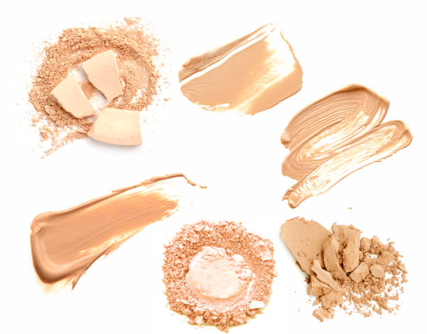 istock Face powder and brush over white background 638393674