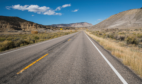 Highway road going to the horizon, Utah, USA