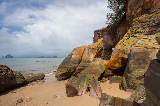 istock beautiful beach and rocks at Laem Chamuk Khwai 638395046