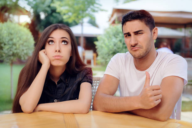 istock Woman and Man on a Boring Bad Date 638398774