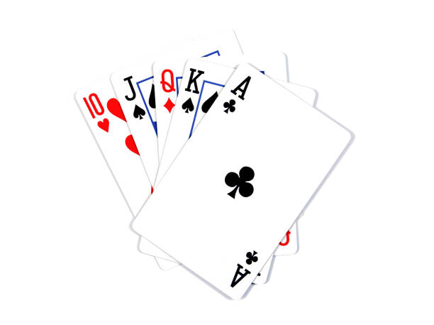 istock Playing cards - isolated on white background.Royal flush. 638399804