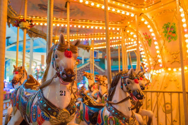 istock Still Carousel Or Marry-Go-Round With Light Decoration 638401978