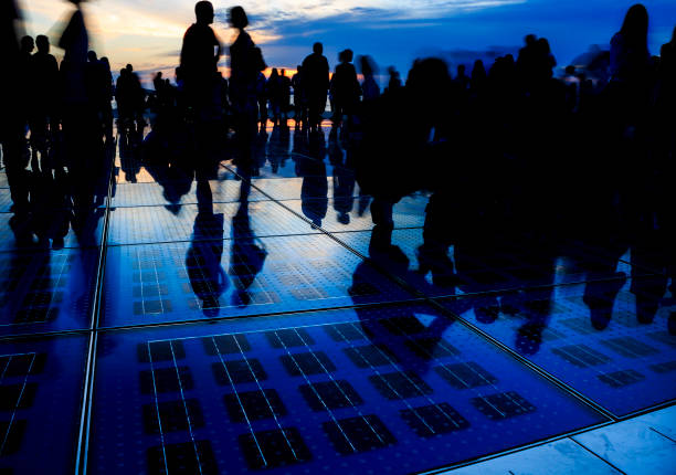 istock Blue sunset over Zadar greetings to the sun 638402384