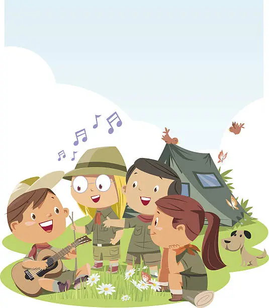 Vector illustration of Scout children