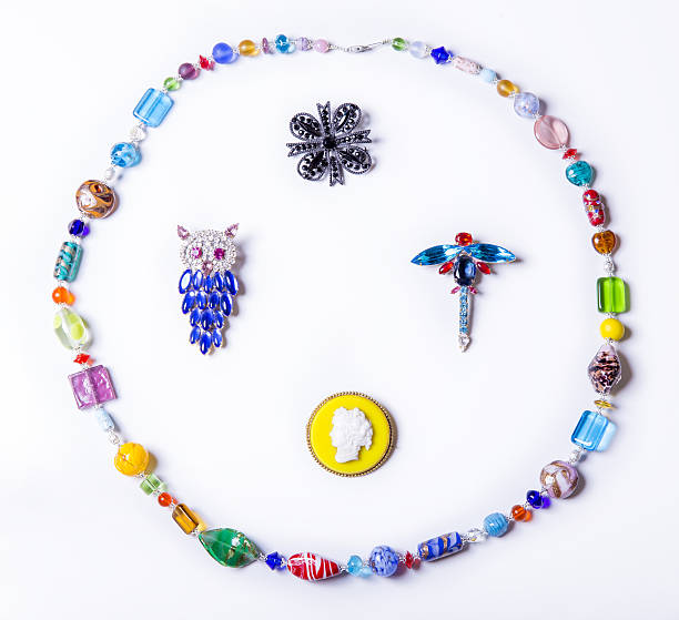Street market in South Africa.Handmade colorful beads bracelets, bangles. Craftsmanship