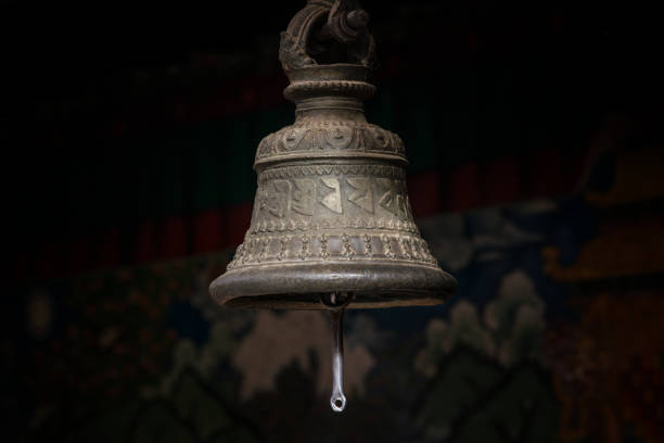 Antique metal bell in a Buddhist monastery