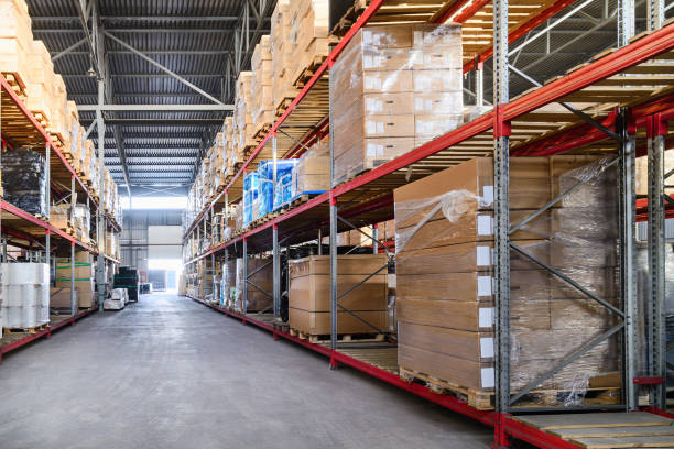 istock Large hangar warehouse industrial and logistics companies. 638407790