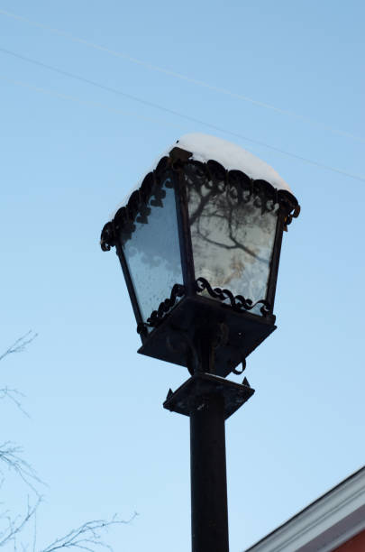 istock Retro style lamppost in the city park 638408580
