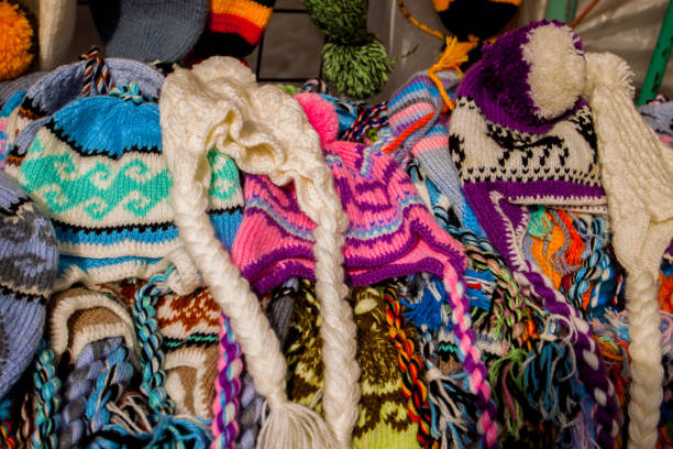 istock Lots of woolen hats. 638413688