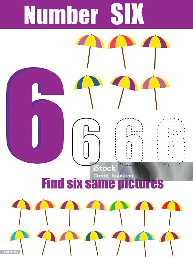 6with Numbers Handwriting Practice Learning Mathematics And Numbers Number Six ...