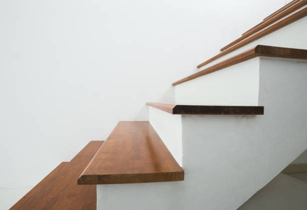 Climbing up the spiral stairway , 3d render