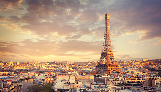 Eiffel tower and Paris city