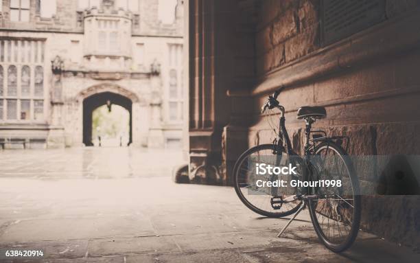 Bicycle In Temple Stock Photo - Download Image Now - Bicycle, Building Exterior, Corridor